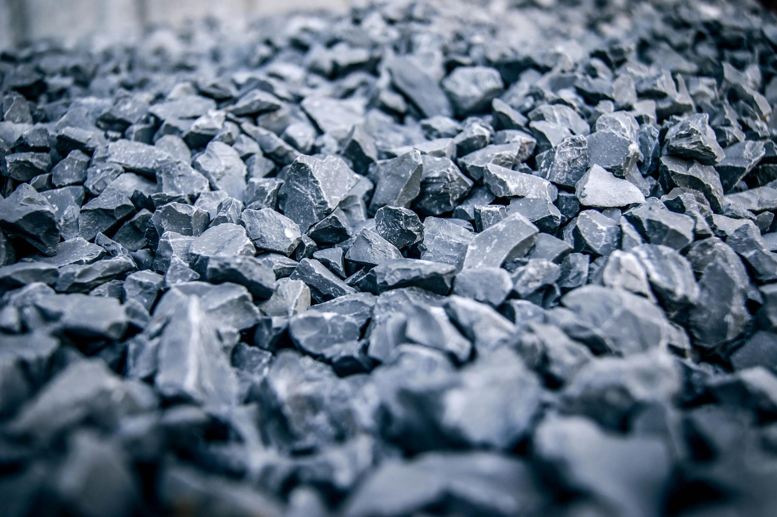 Detailed view of jagged grey stones, highlighting texture and natural pattern.